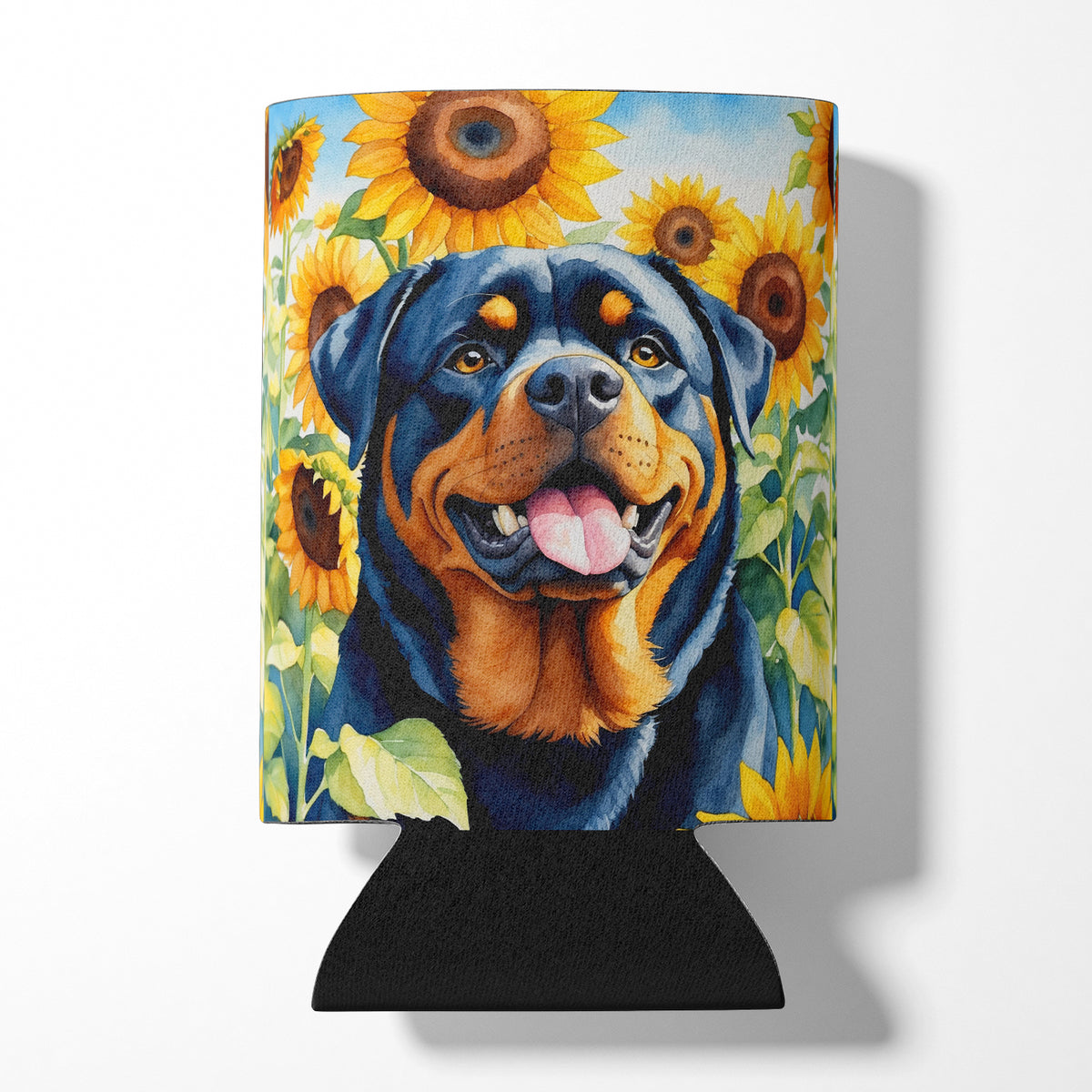 Buy this Rottweiler in Sunflowers Can or Bottle Hugger