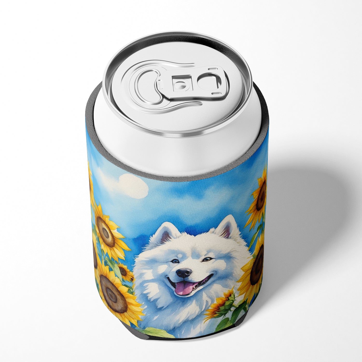 Samoyed in Sunflowers Can or Bottle Hugger