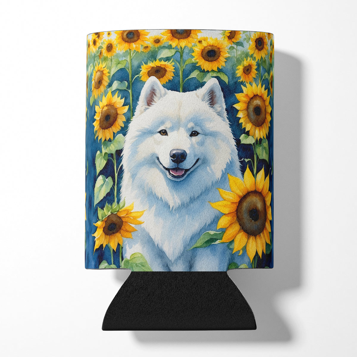 Buy this Samoyed in Sunflowers Can or Bottle Hugger