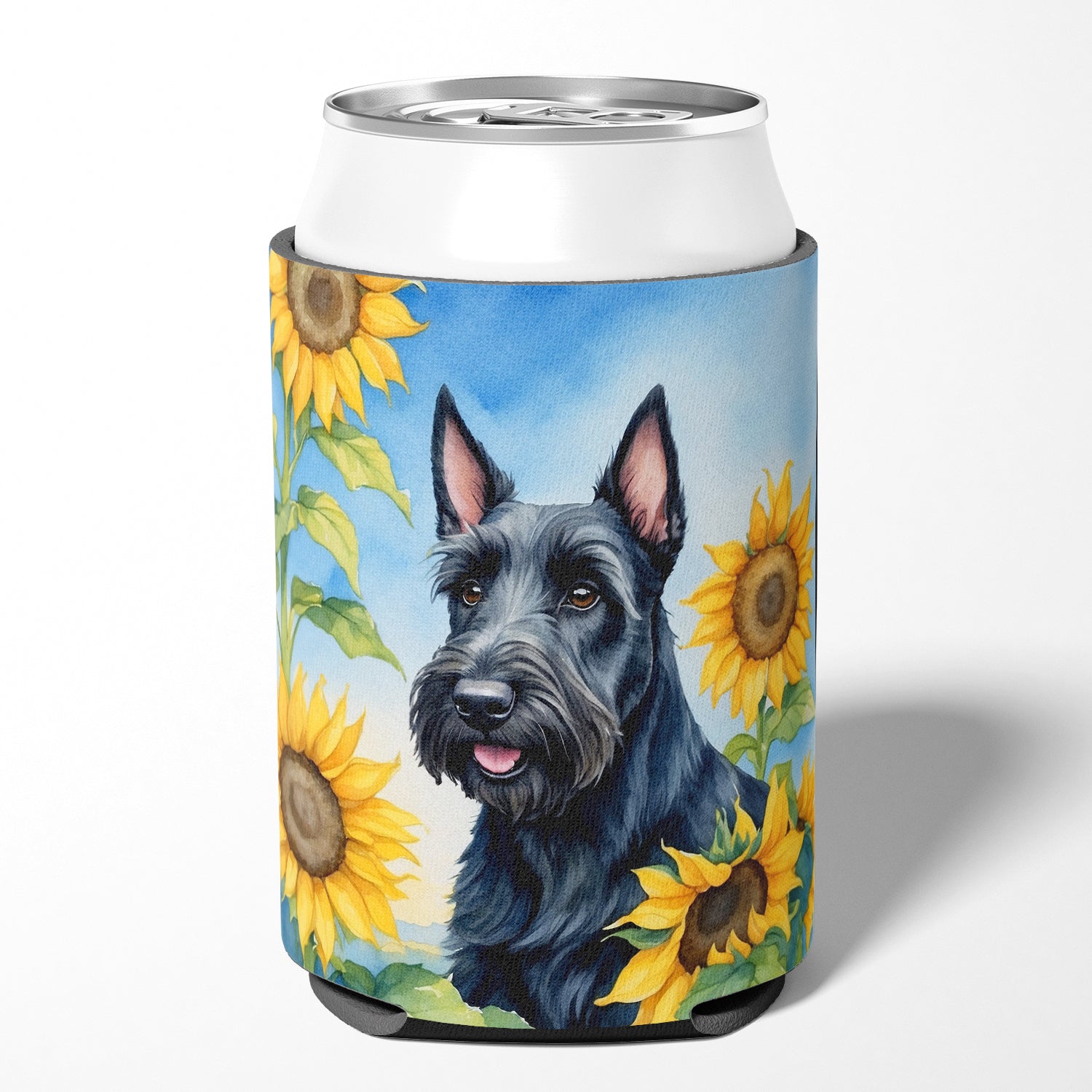 Buy this Scottish Terrier in Sunflowers Can or Bottle Hugger