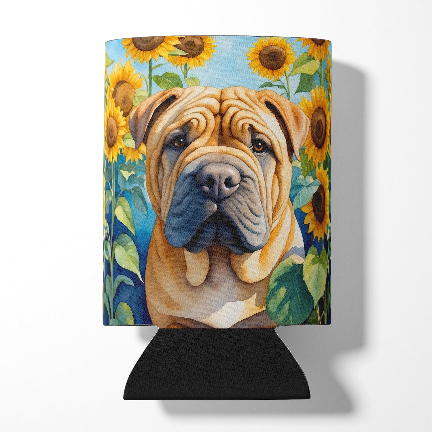 Buy this Shar Pei in Sunflowers Can or Bottle Hugger