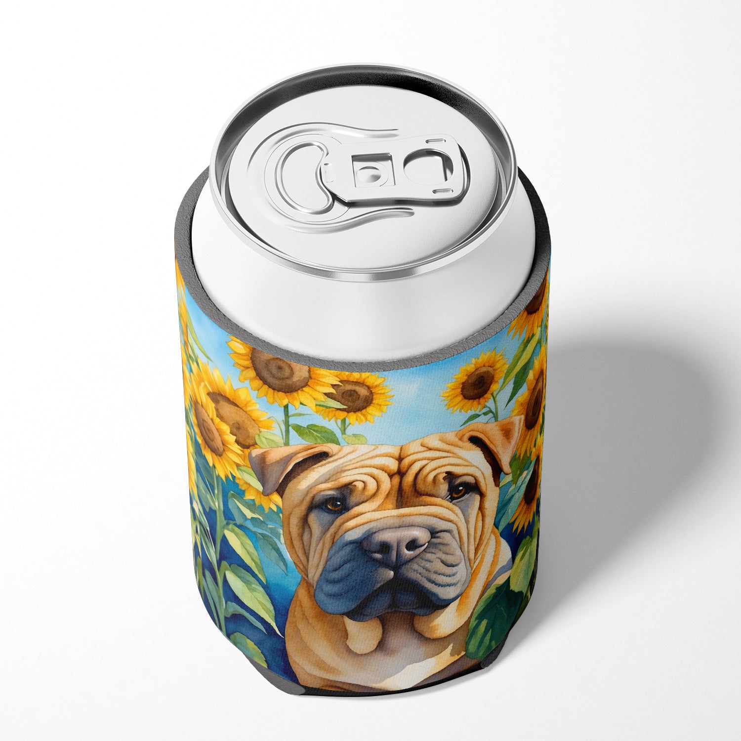 Shar Pei in Sunflowers Can or Bottle Hugger