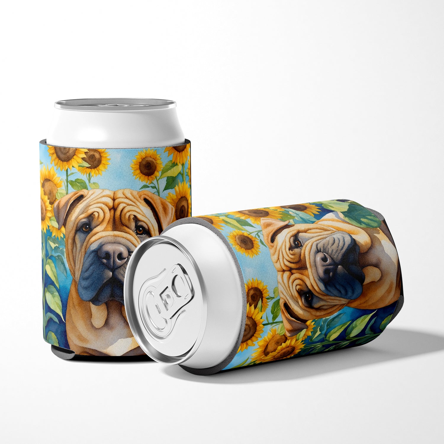 Shar Pei in Sunflowers Can or Bottle Hugger