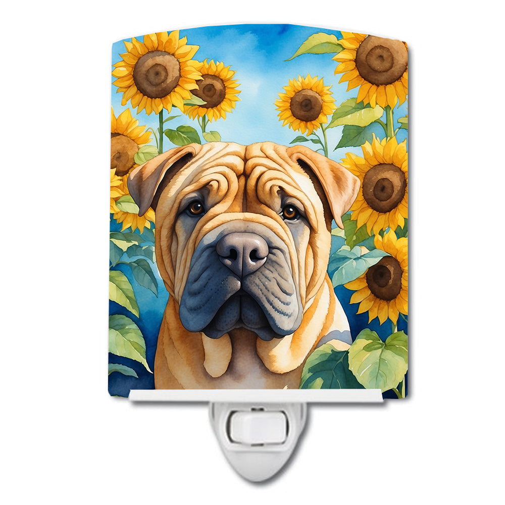 Buy this Shar Pei in Sunflowers Ceramic Night Light