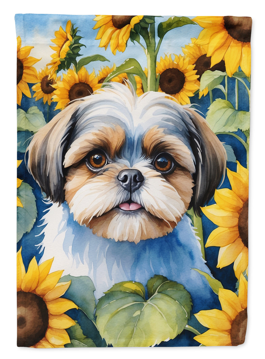 Buy this Shih Tzu in Sunflowers House Flag