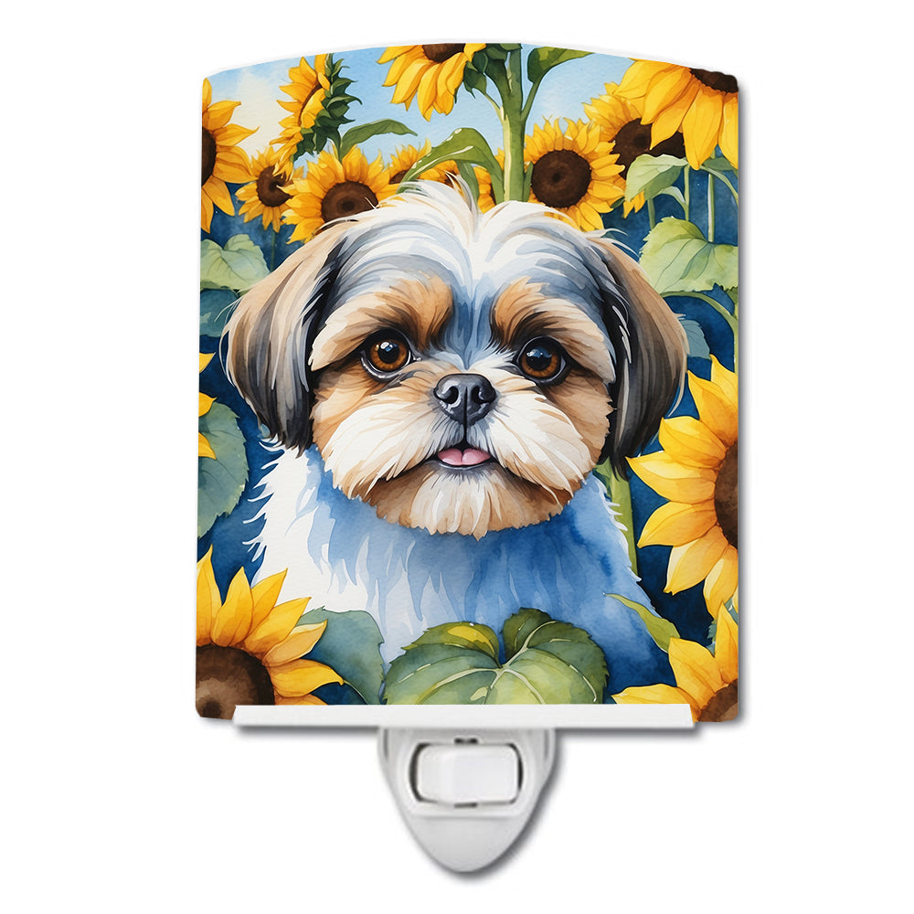 Buy this Shih Tzu in Sunflowers Ceramic Night Light