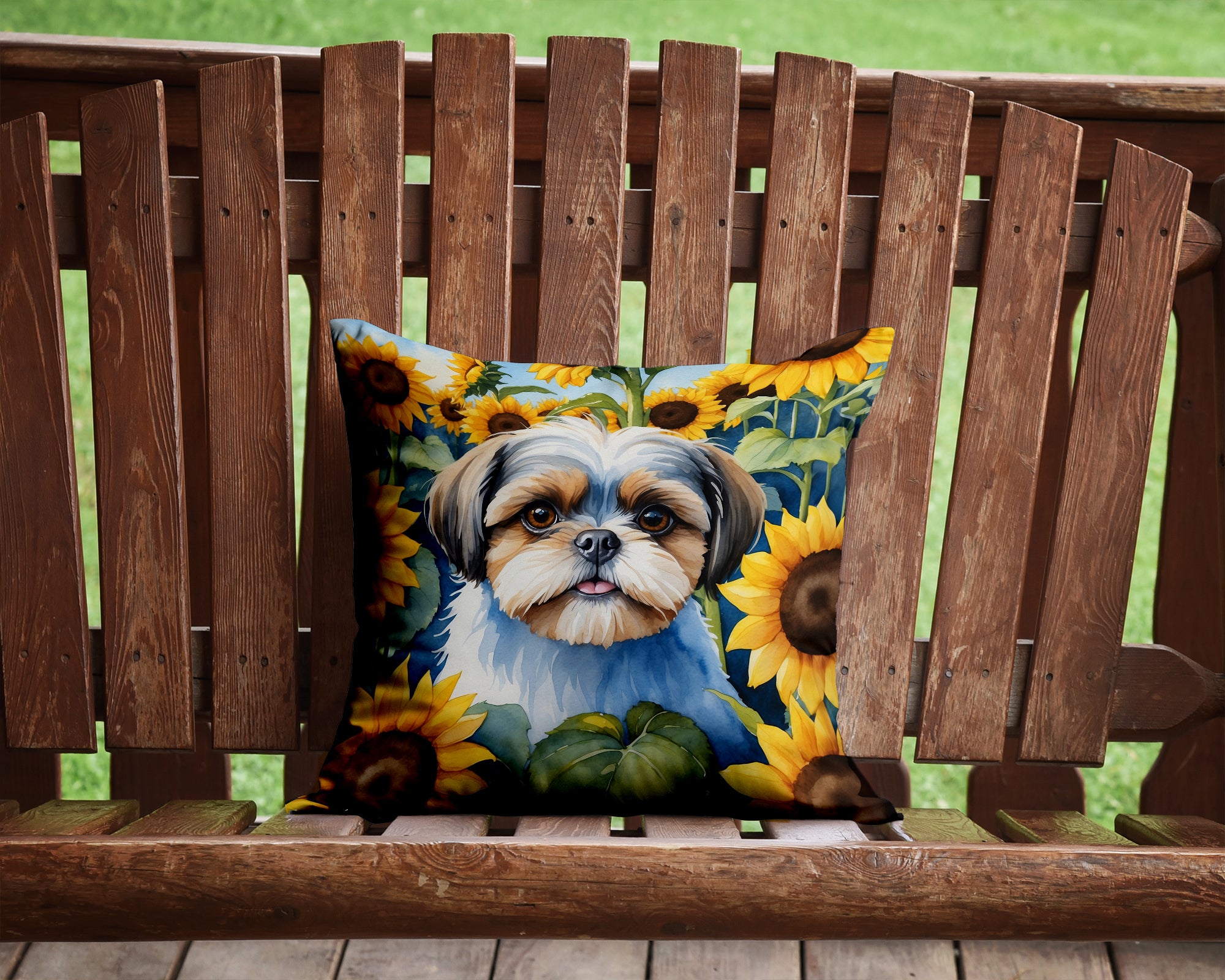 Buy this Shih Tzu in Sunflowers Throw Pillow