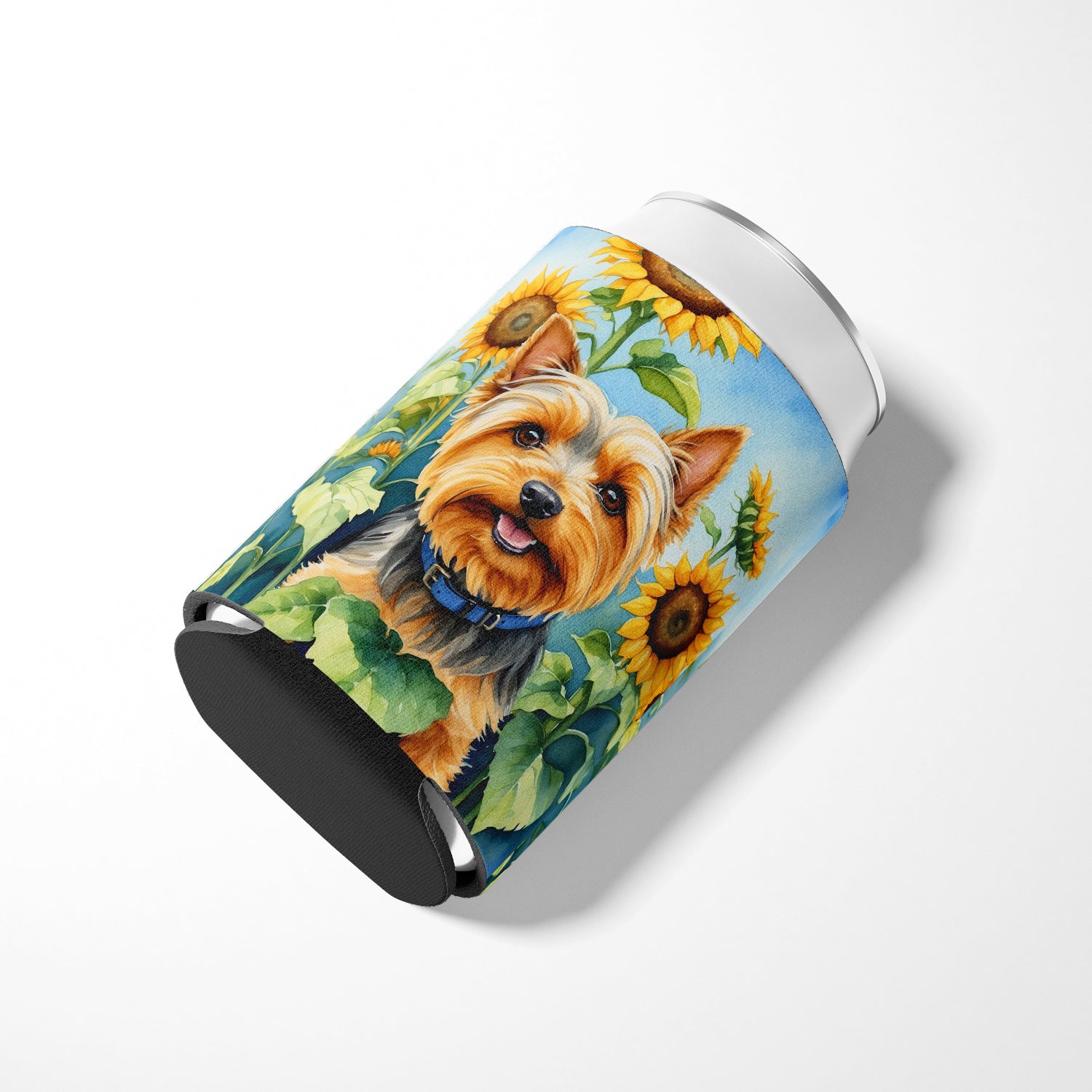 Silky Terrier in Sunflowers Can or Bottle Hugger