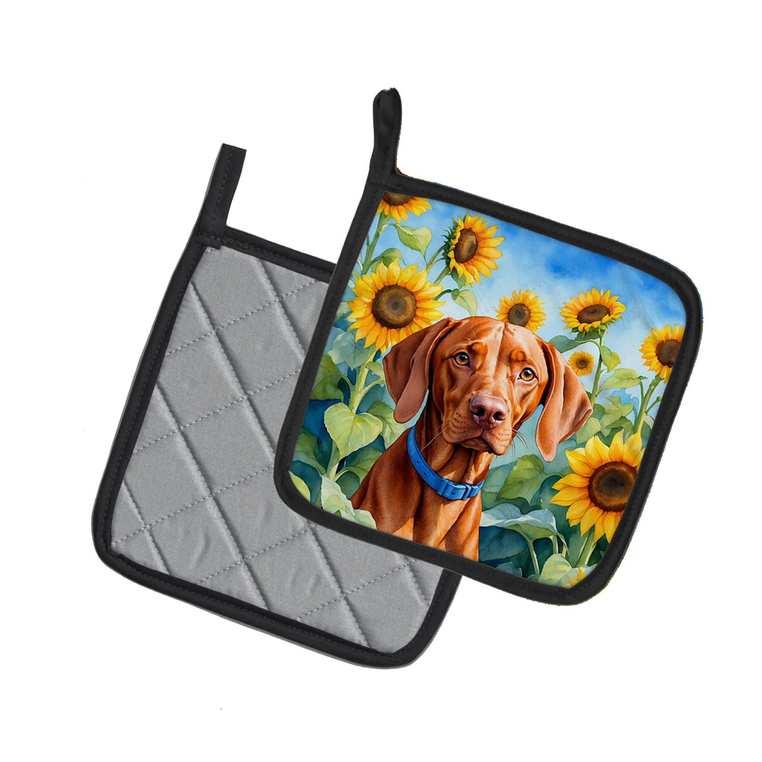 Buy this Vizsla in Sunflowers Pair of Pot Holders