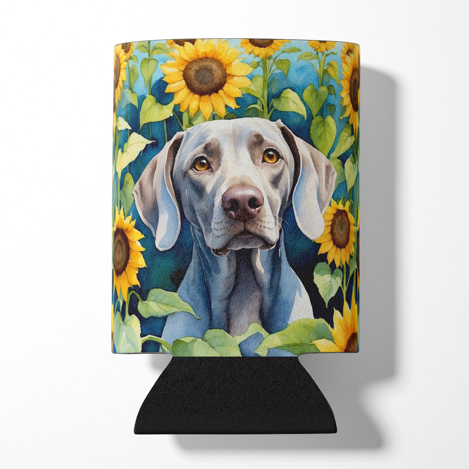 Buy this Weimaraner in Sunflowers Can or Bottle Hugger