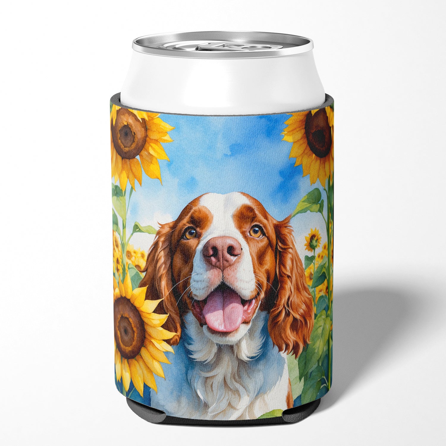 Welsh Springer Spaniel in Sunflowers Can or Bottle Hugger