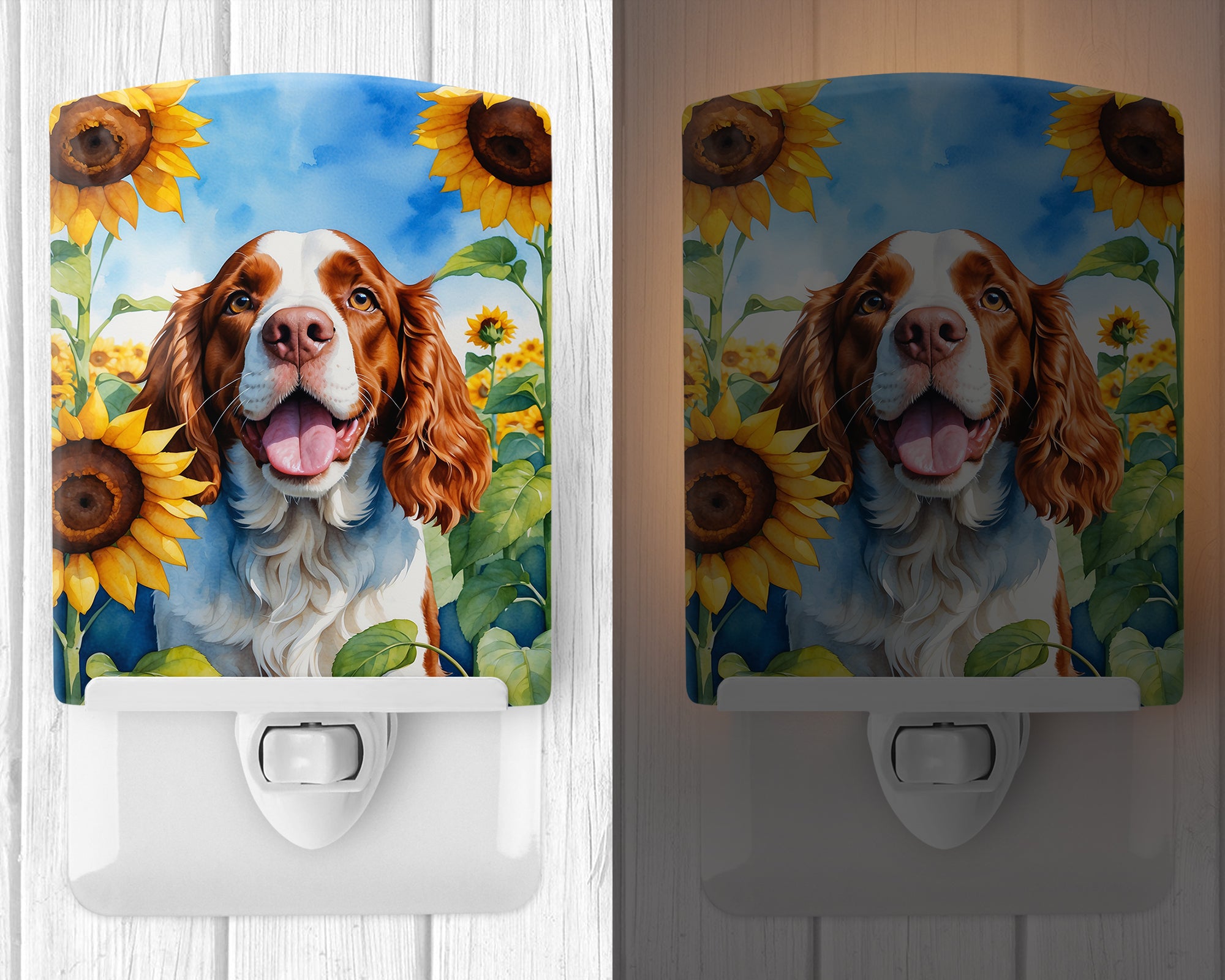 Buy this Welsh Springer Spaniel in Sunflowers Ceramic Night Light