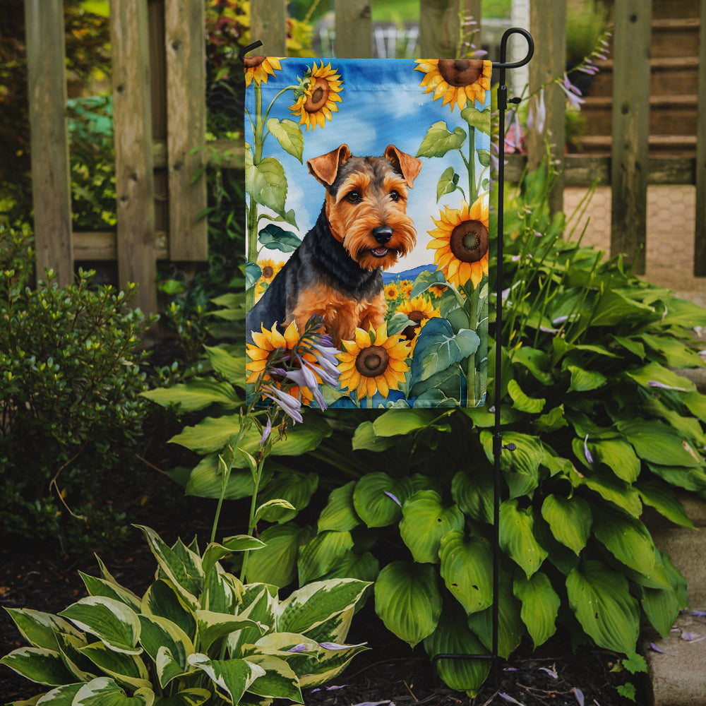 Buy this Welsh Terrier in Sunflowers Garden Flag