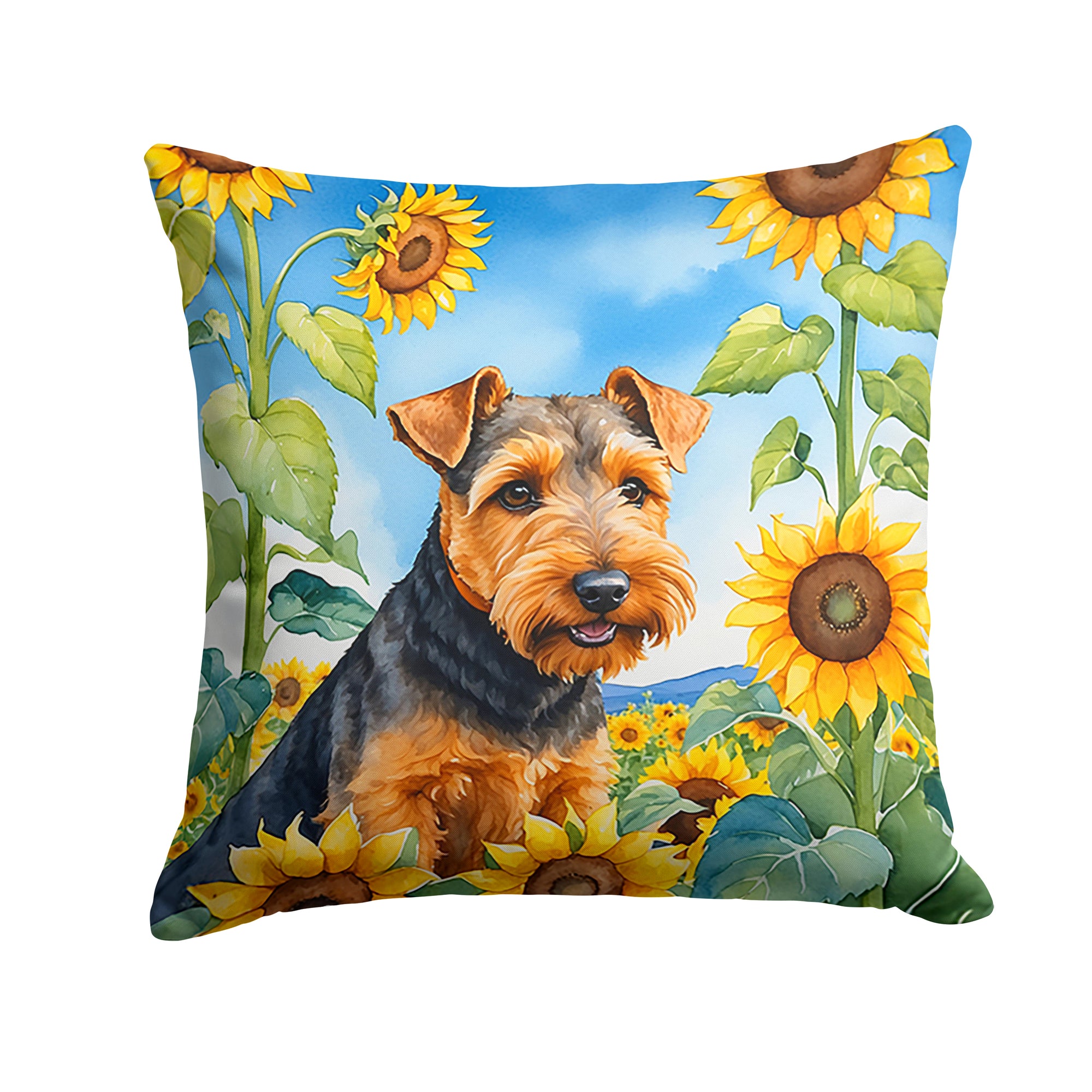 Buy this Welsh Terrier in Sunflowers Throw Pillow