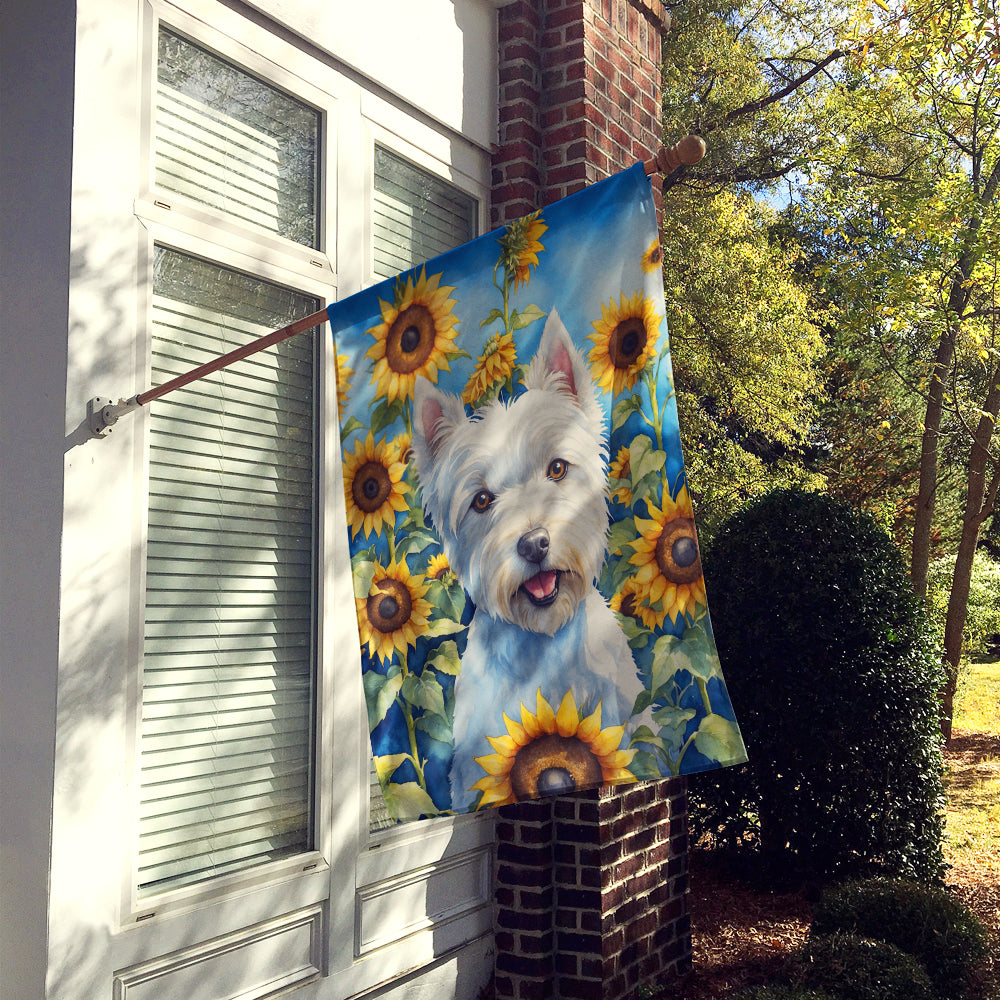 Buy this Westie in Sunflowers House Flag