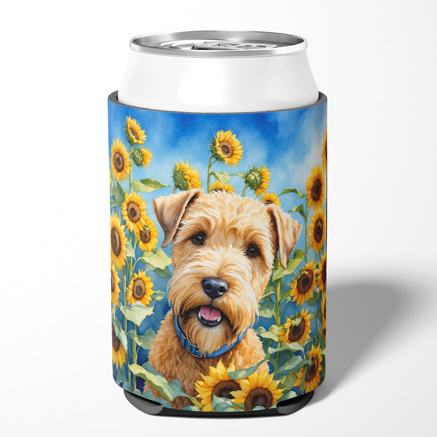 Buy this Wheaten Terrier in Sunflowers Can or Bottle Hugger