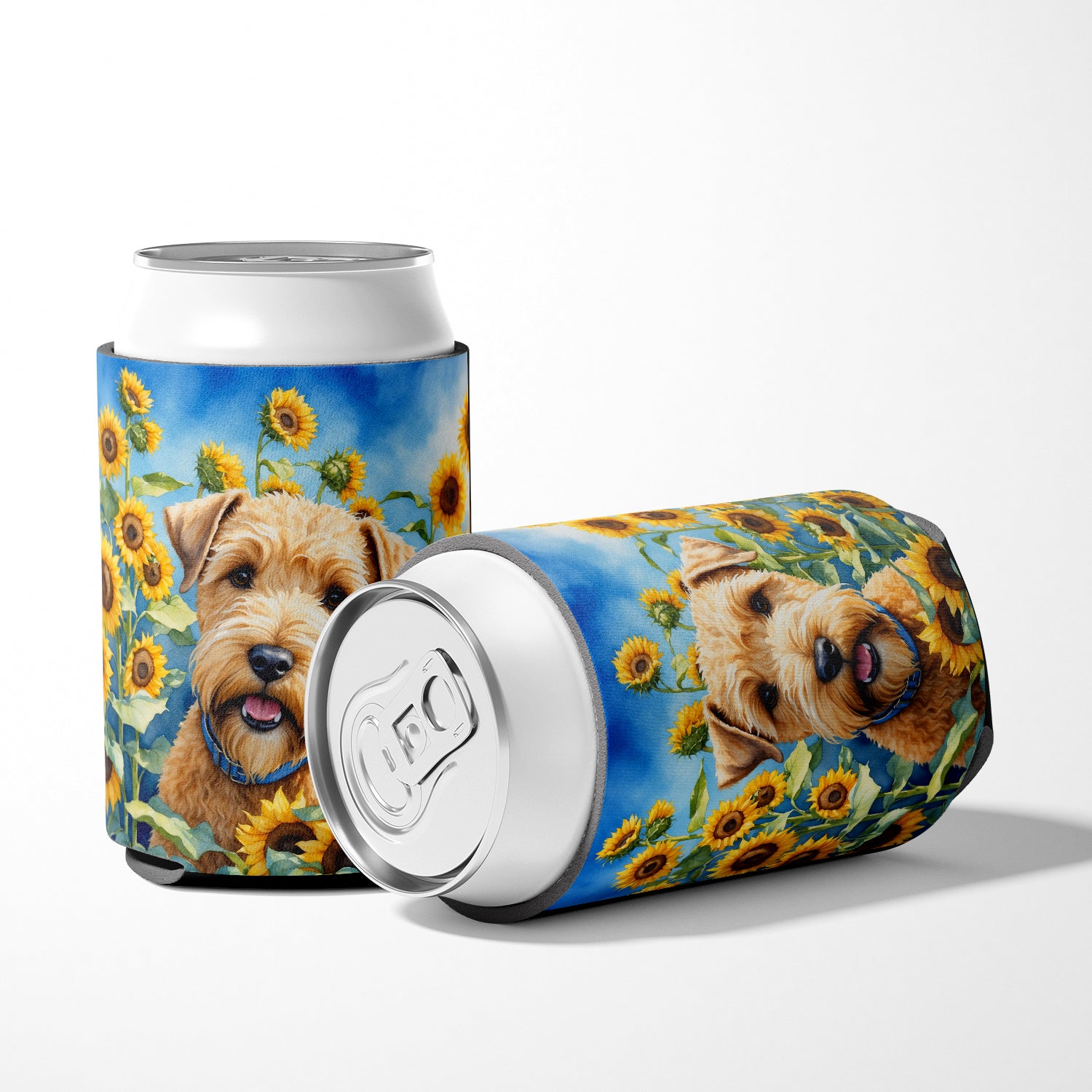 Wheaten Terrier in Sunflowers Can or Bottle Hugger