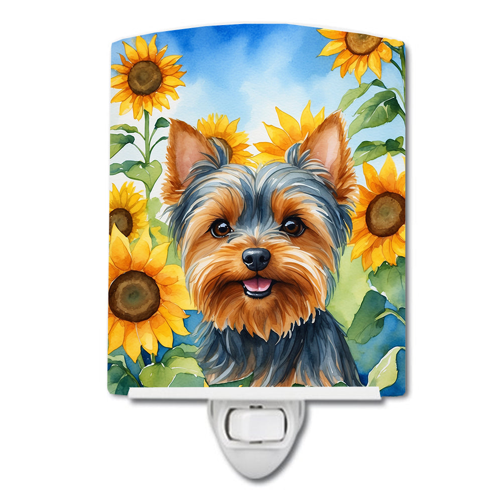 Buy this Yorkshire Terrier in Sunflowers Ceramic Night Light