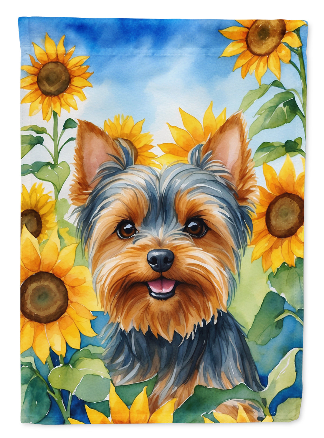 Buy this Yorkshire Terrier in Sunflowers Garden Flag