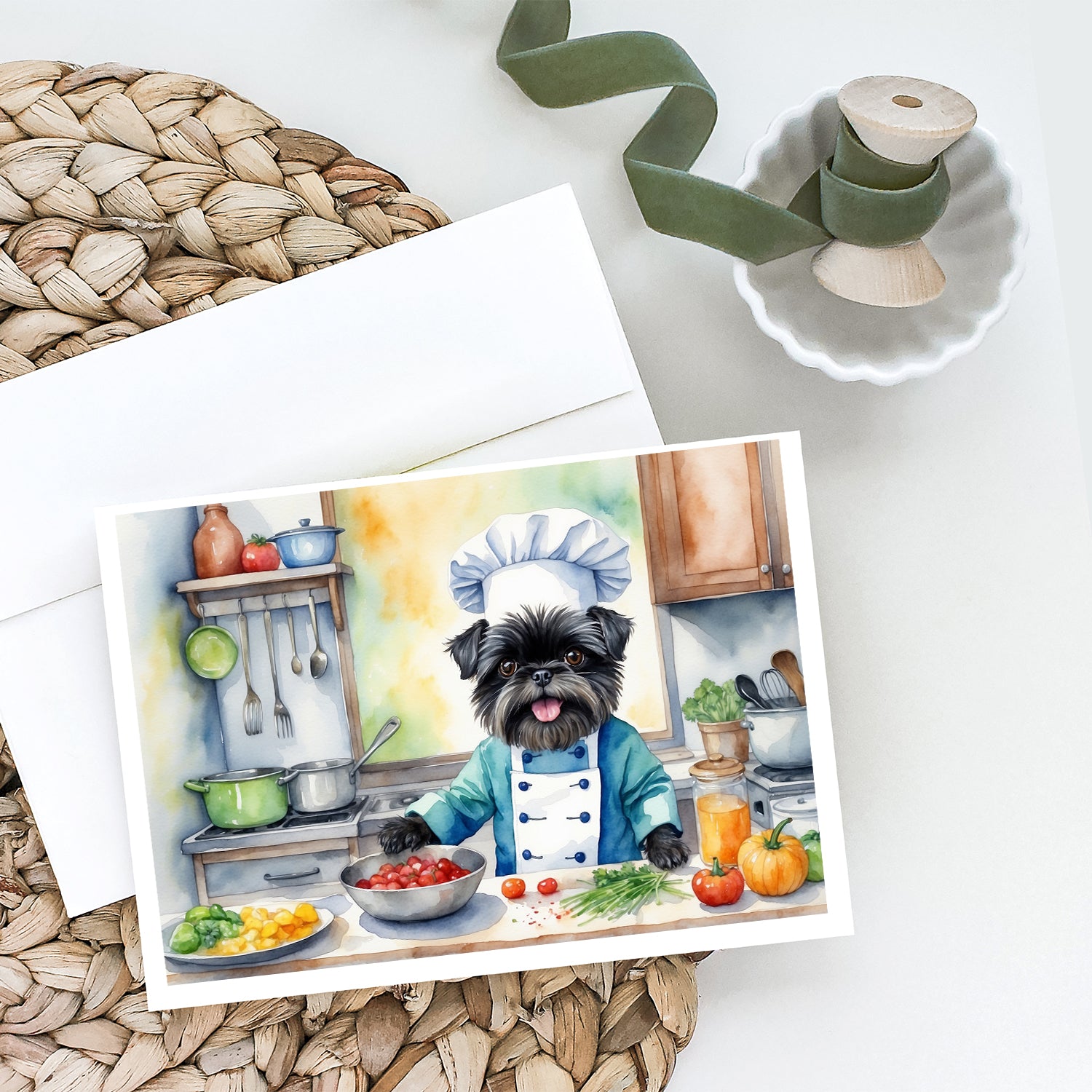 Buy this Affenpinscher The Chef Greeting Cards Pack of 8