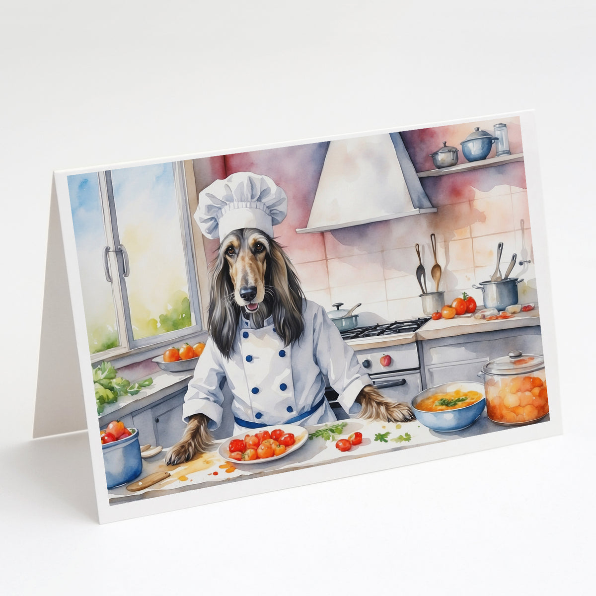 Buy this Afghan Hound The Chef Greeting Cards Pack of 8