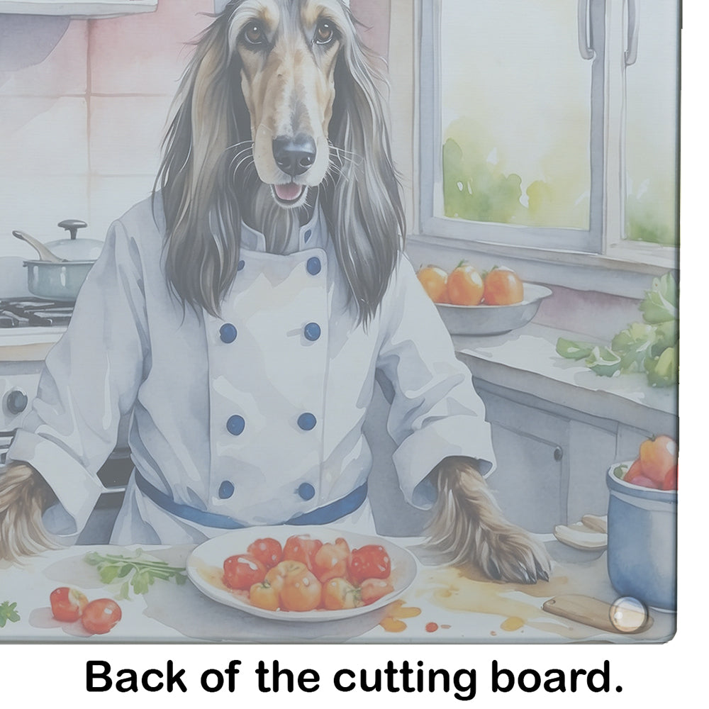 Afghan Hound The Chef Glass Cutting Board