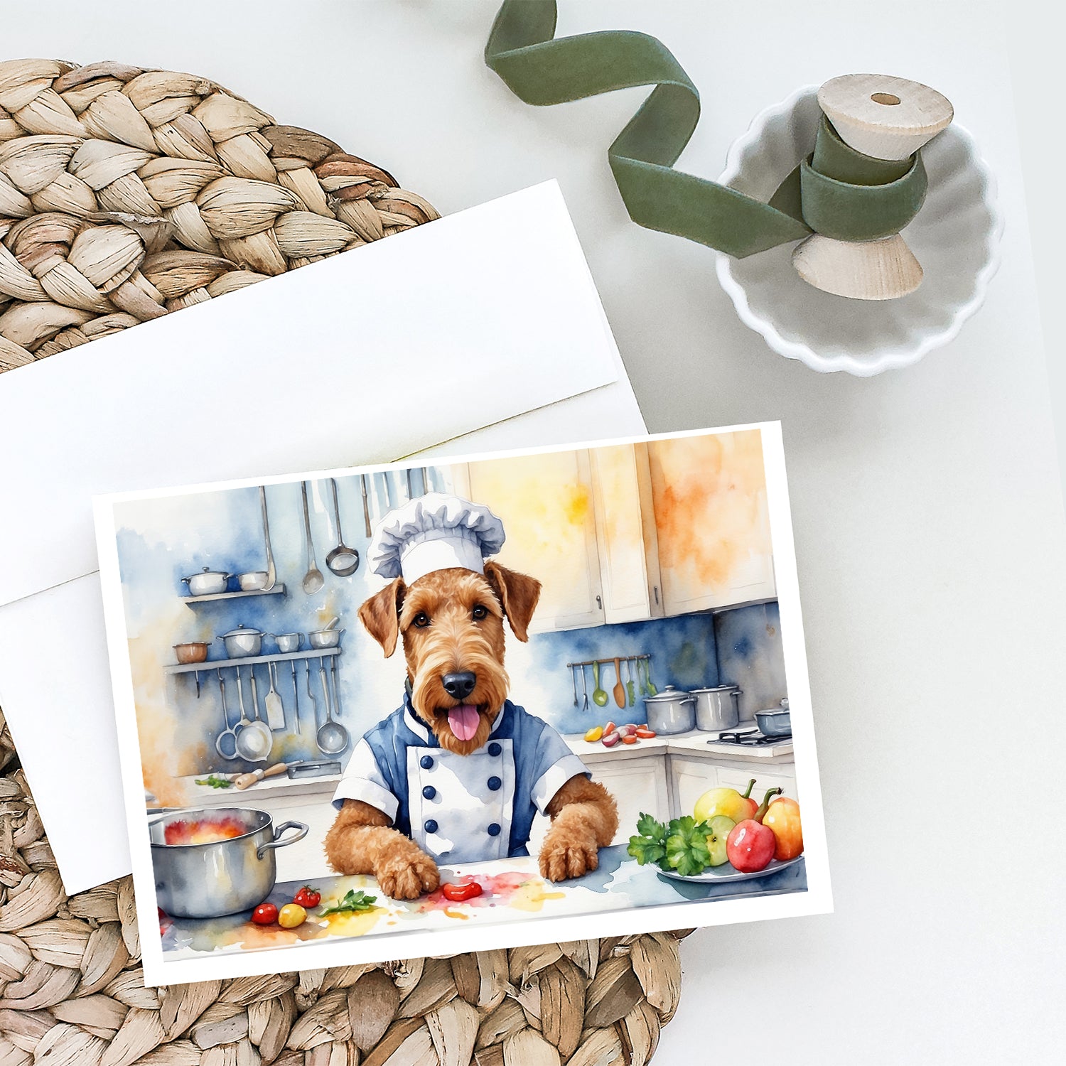 Buy this Airedale Terrier The Chef Greeting Cards Pack of 8