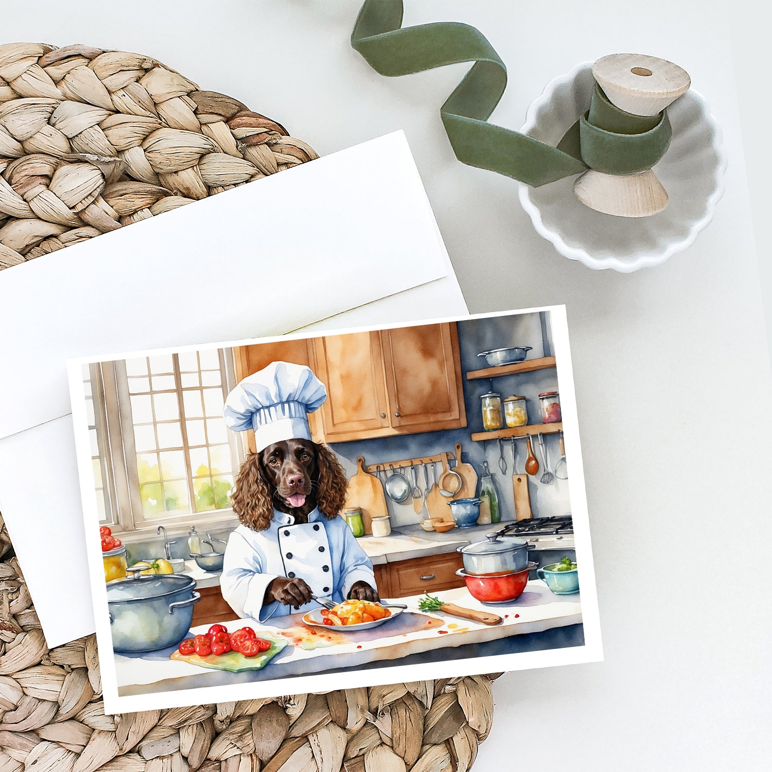 Buy this American Water Spaniel The Chef Greeting Cards Pack of 8