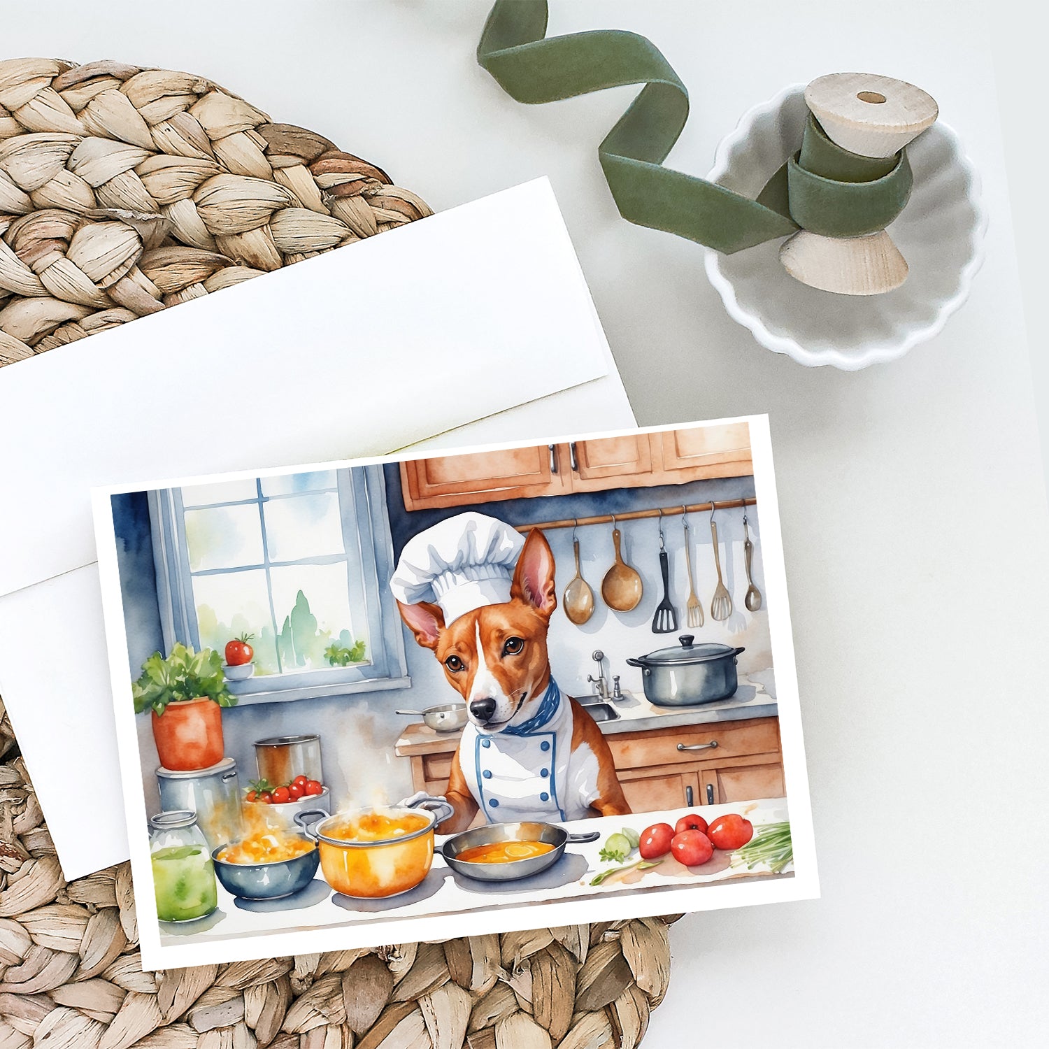 Buy this Basenji The Chef Greeting Cards Pack of 8