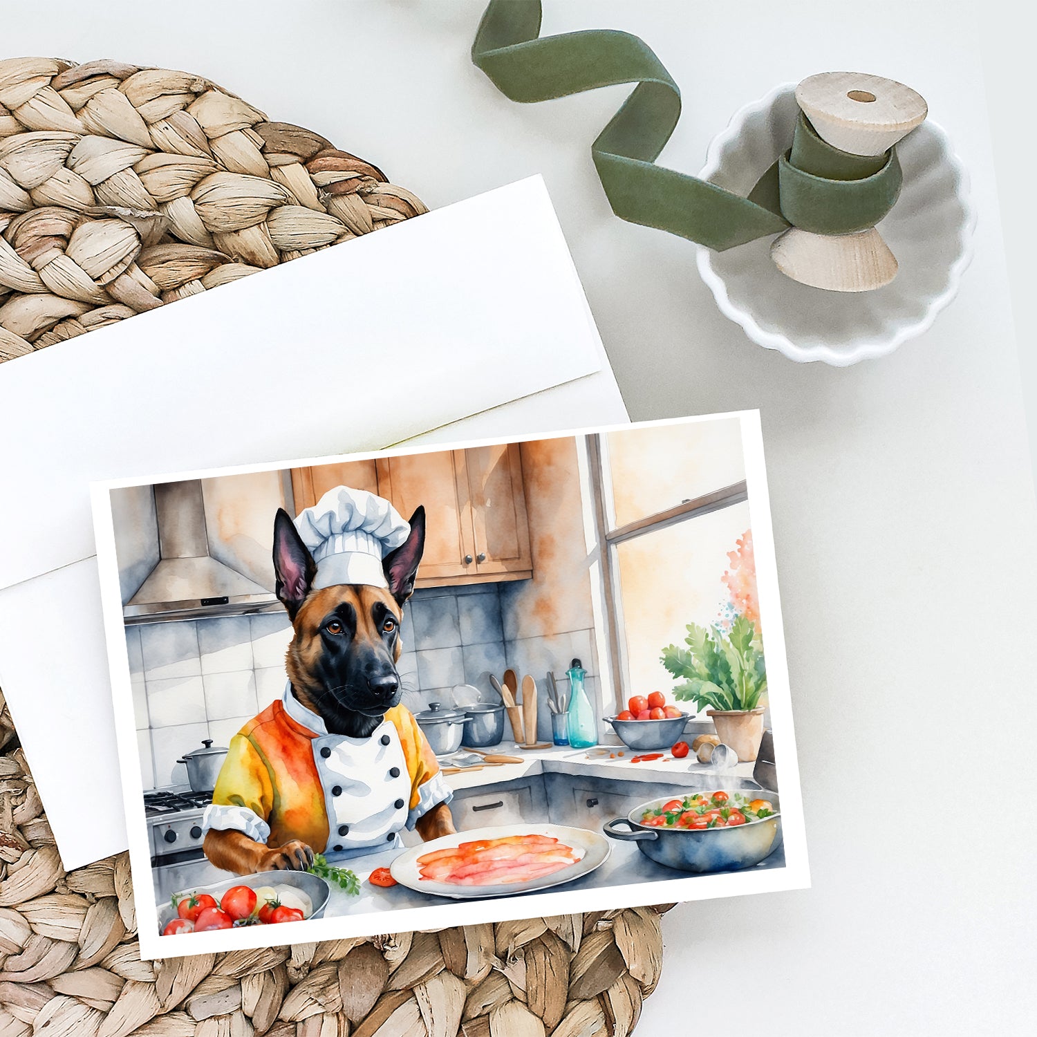 Buy this Belgian Malinois The Chef Greeting Cards Pack of 8