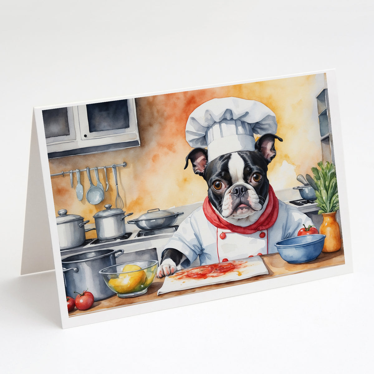 Buy this Boston Terrier The Chef Greeting Cards Pack of 8