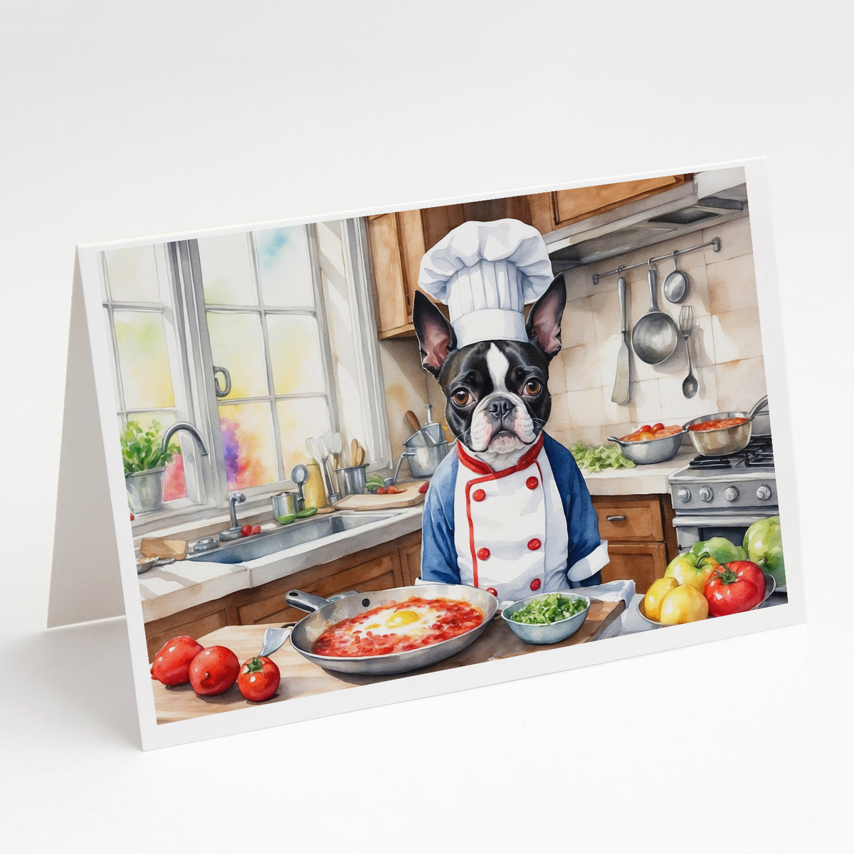 Buy this Boston Terrier The Chef Greeting Cards Pack of 8