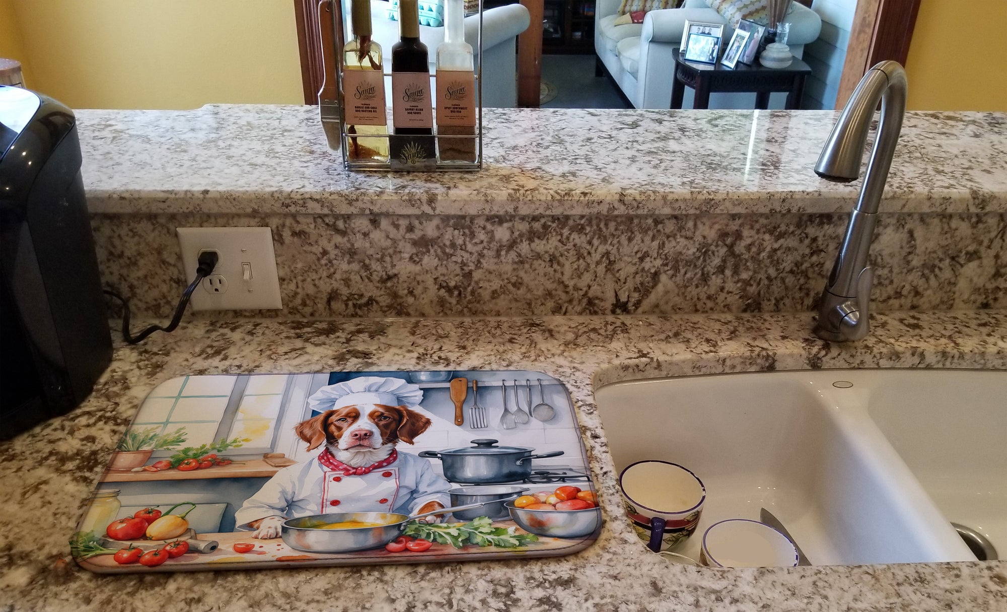 Buy this Brittany Spaniel The Chef Dish Drying Mat