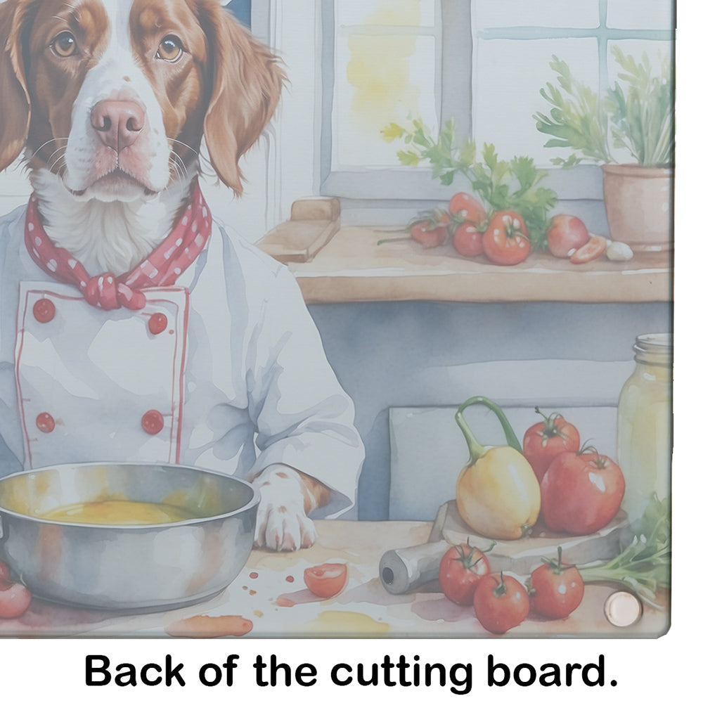 Brittany Spaniel The Chef Glass Cutting Board