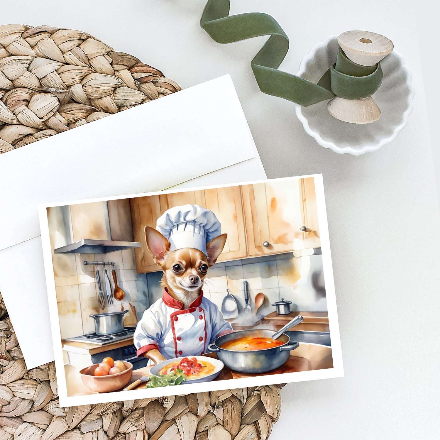 Chihuahua The Chef Greeting Cards Pack of 8