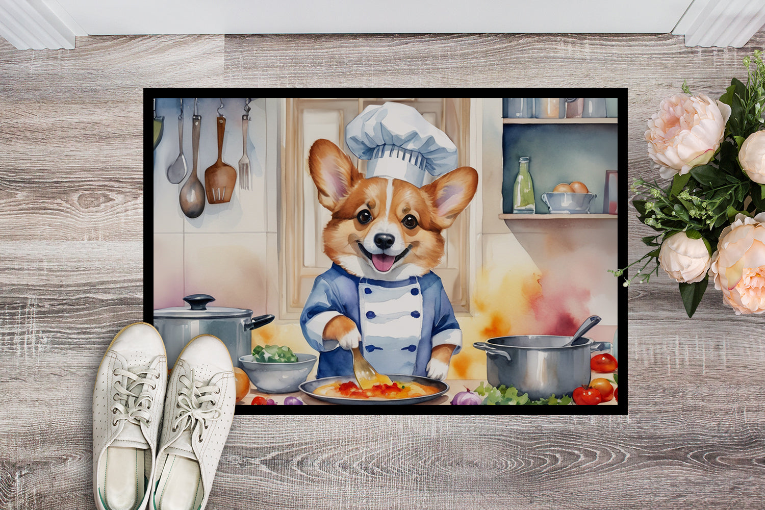 Corgi The Chef Doormat