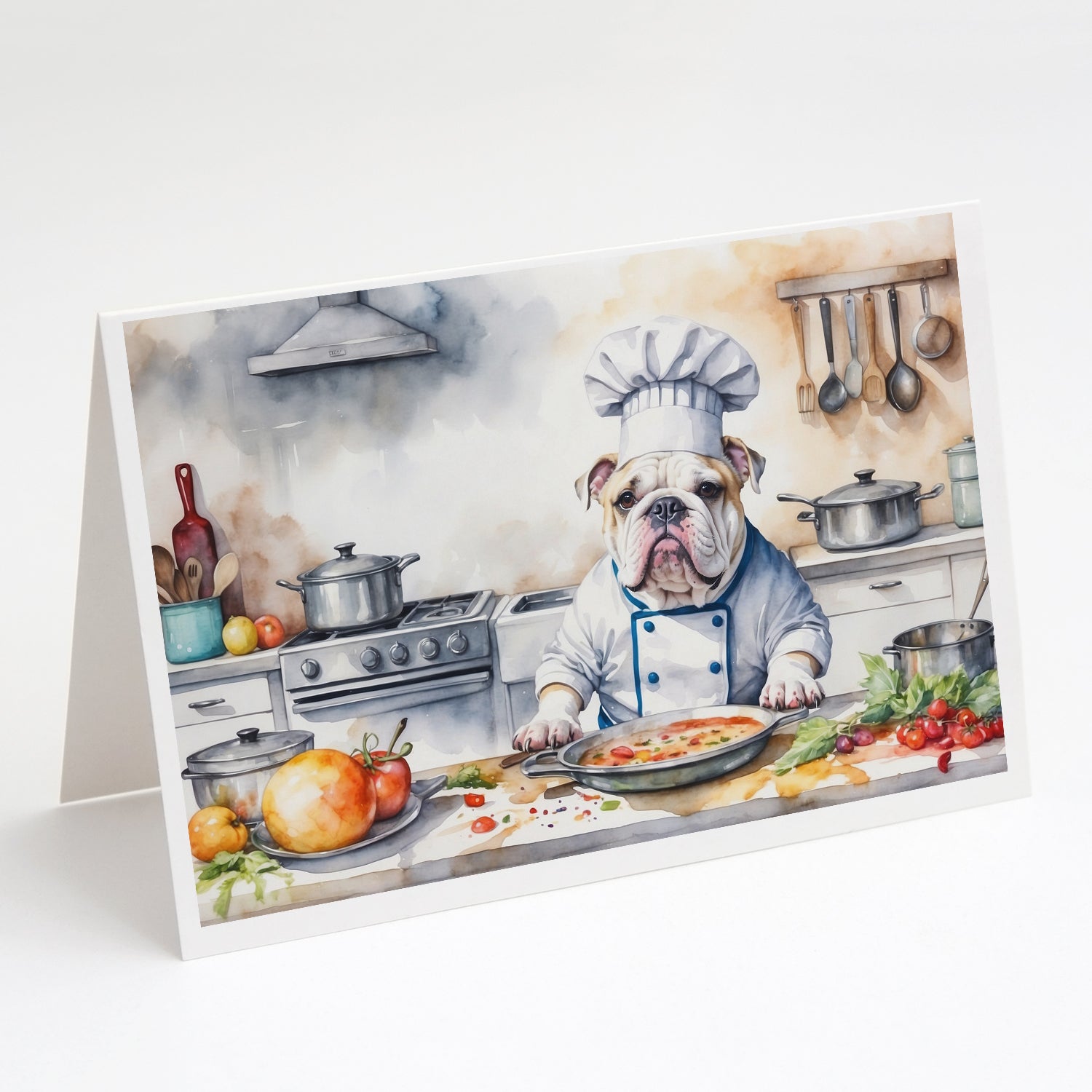 Buy this English Bulldog The Chef Greeting Cards Pack of 8