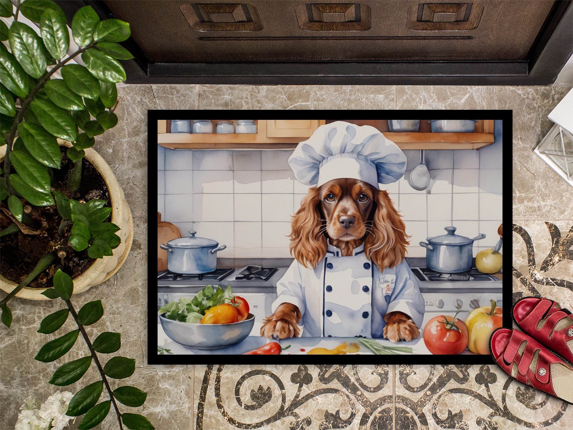 English Cocker Spaniel The Chef Doormat