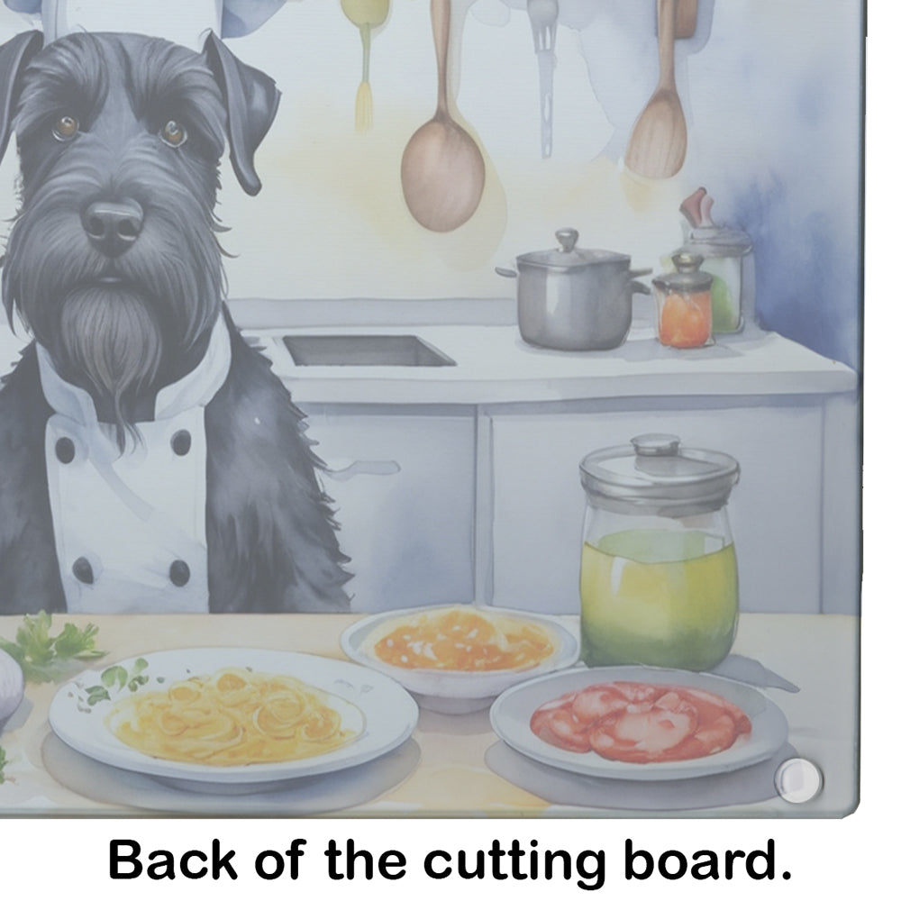 Giant Schnauzer The Chef Glass Cutting Board