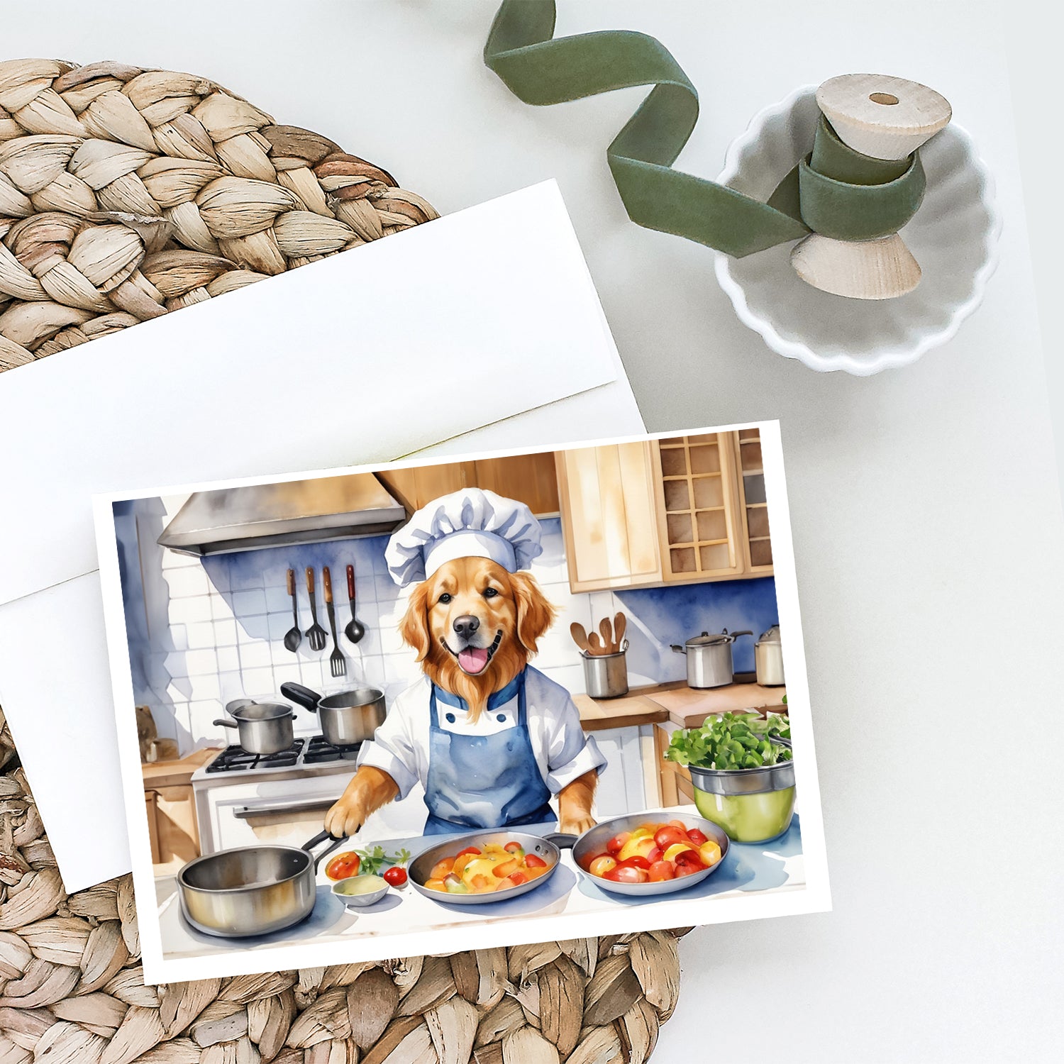 Golden Retriever The Chef Greeting Cards Pack of 8