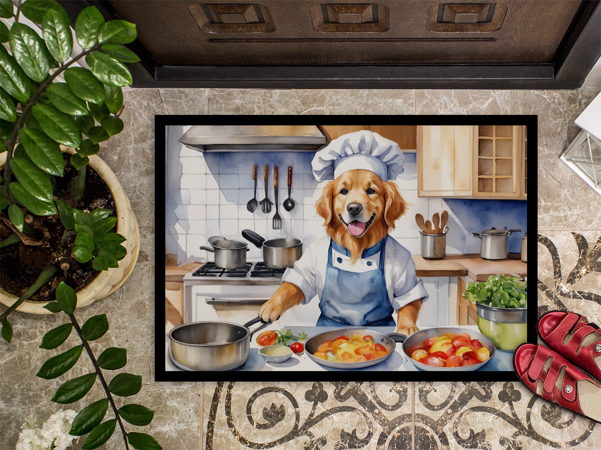 Golden Retriever The Chef Doormat