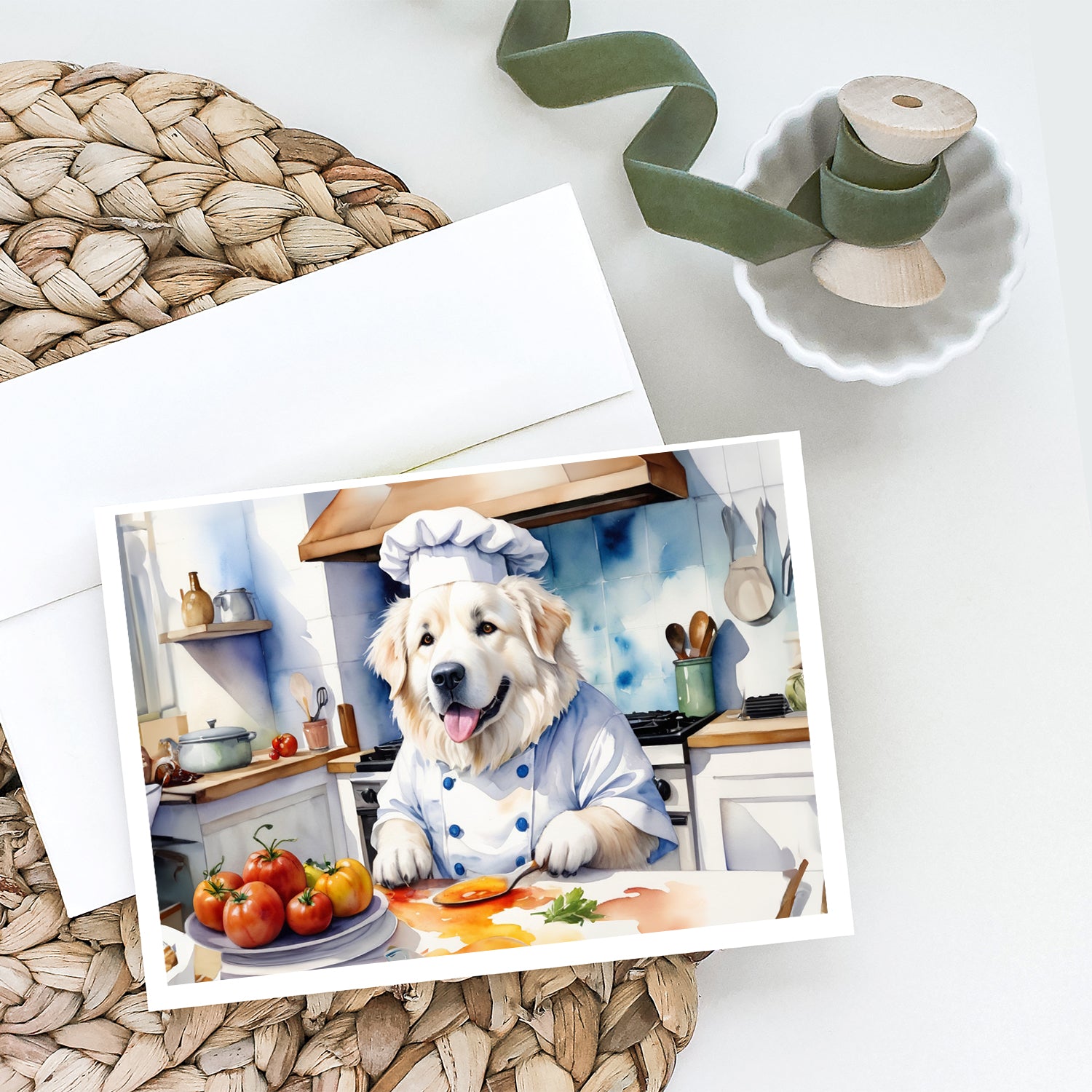 Buy this Great Pyrenees The Chef Greeting Cards Pack of 8