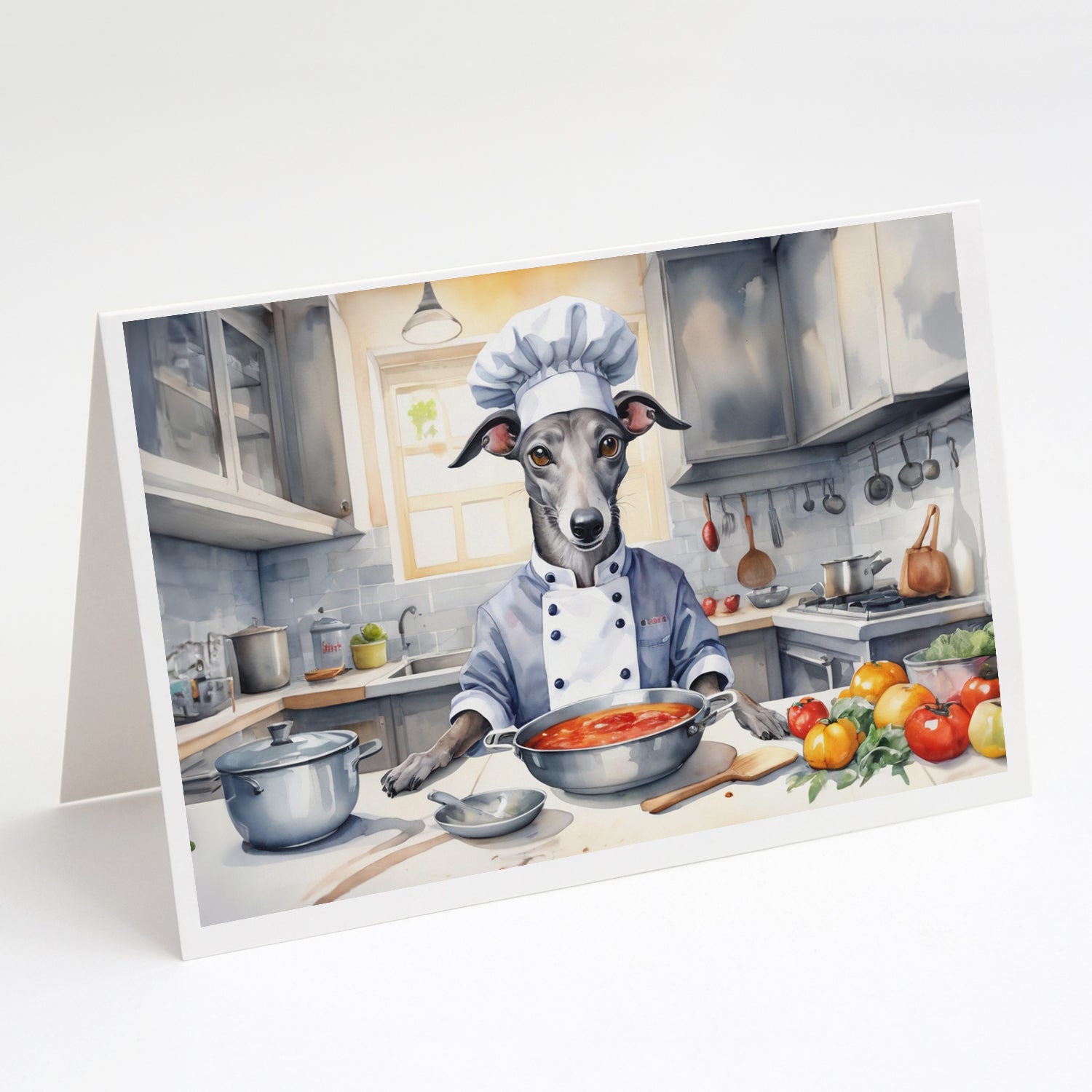 Buy this Greyhound The Chef Greeting Cards Pack of 8