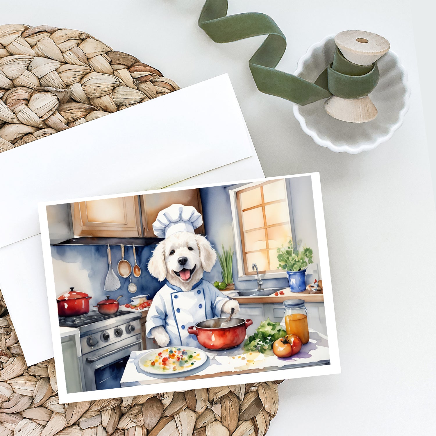 Buy this Kuvasz The Chef Greeting Cards Pack of 8