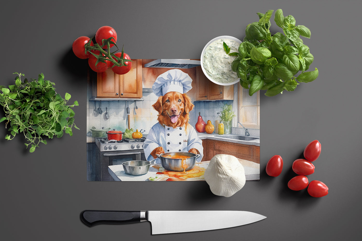 Buy this Nova Scotia Duck Tolling Retriever The Chef Glass Cutting Board