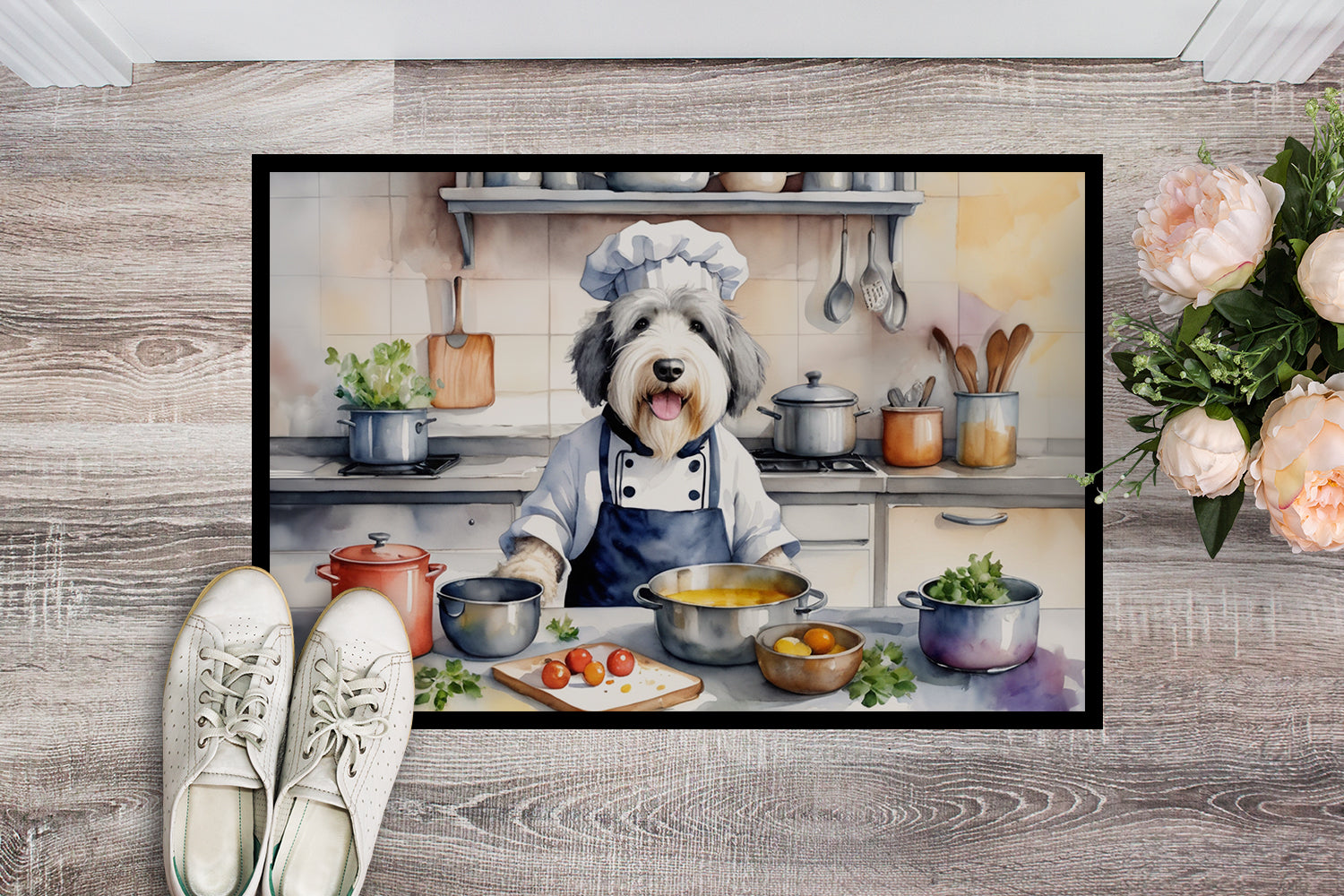 Buy this Old English Sheepdog The Chef Doormat