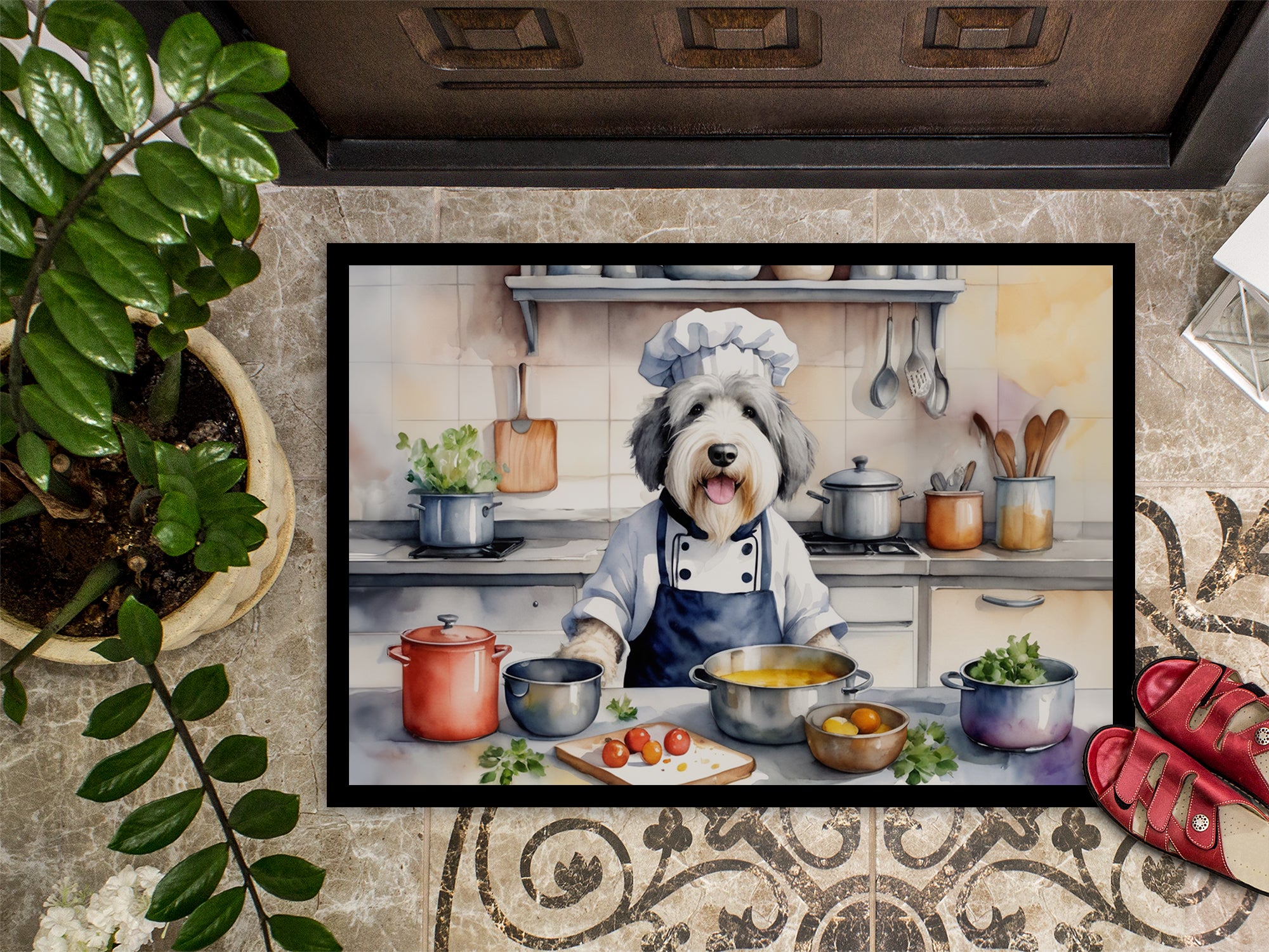 Old English Sheepdog The Chef Doormat