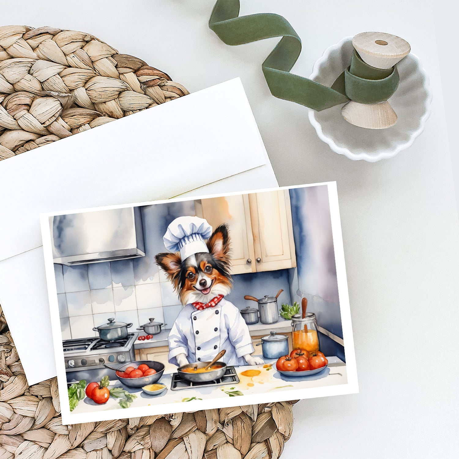 Papillon The Chef Greeting Cards Pack of 8