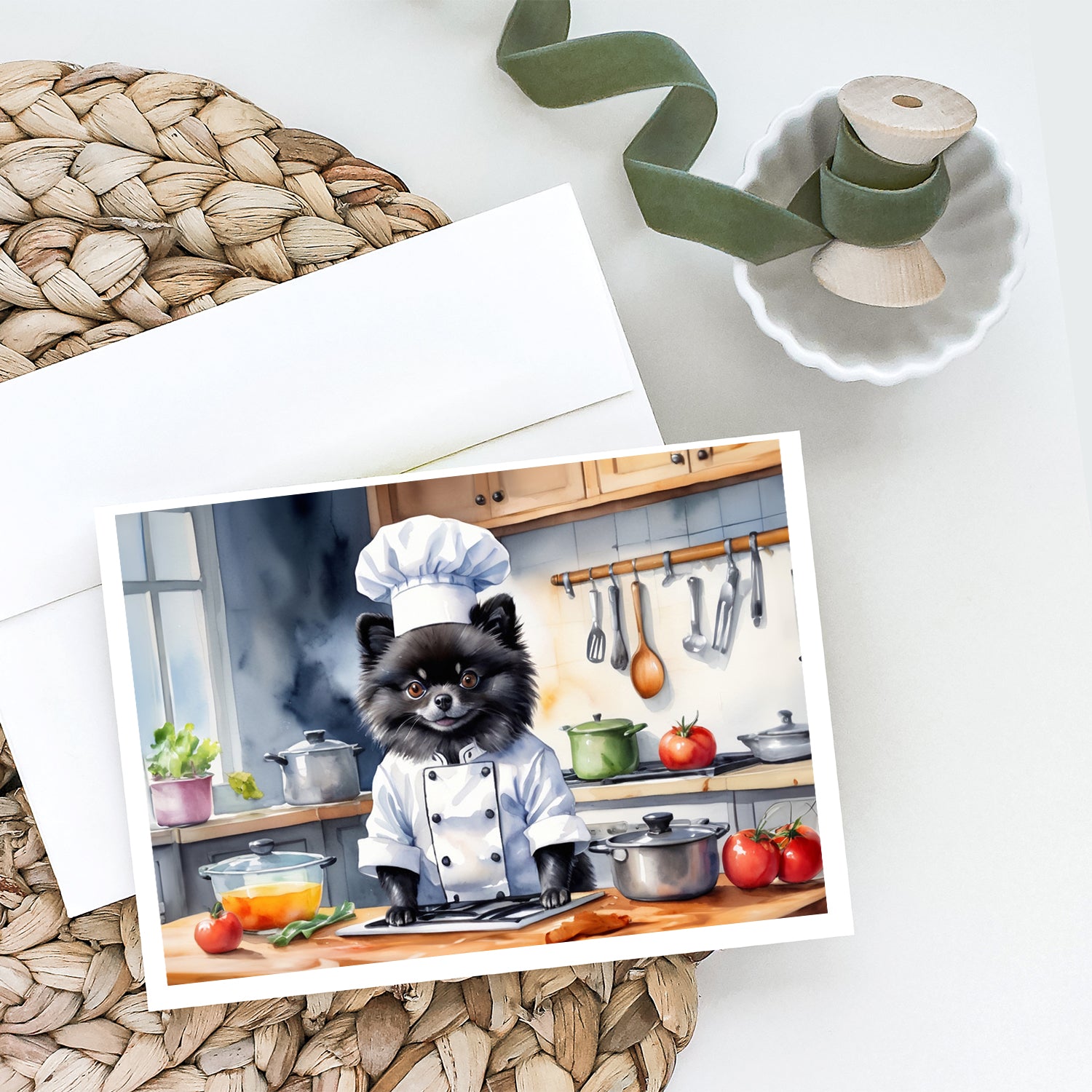 Buy this Pomeranian The Chef Greeting Cards Pack of 8