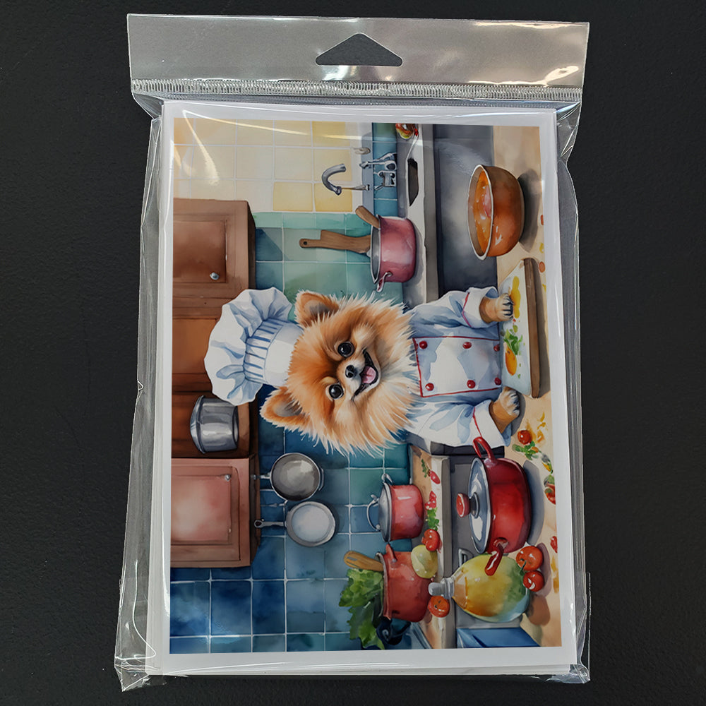 Pomeranian The Chef Greeting Cards Pack of 8